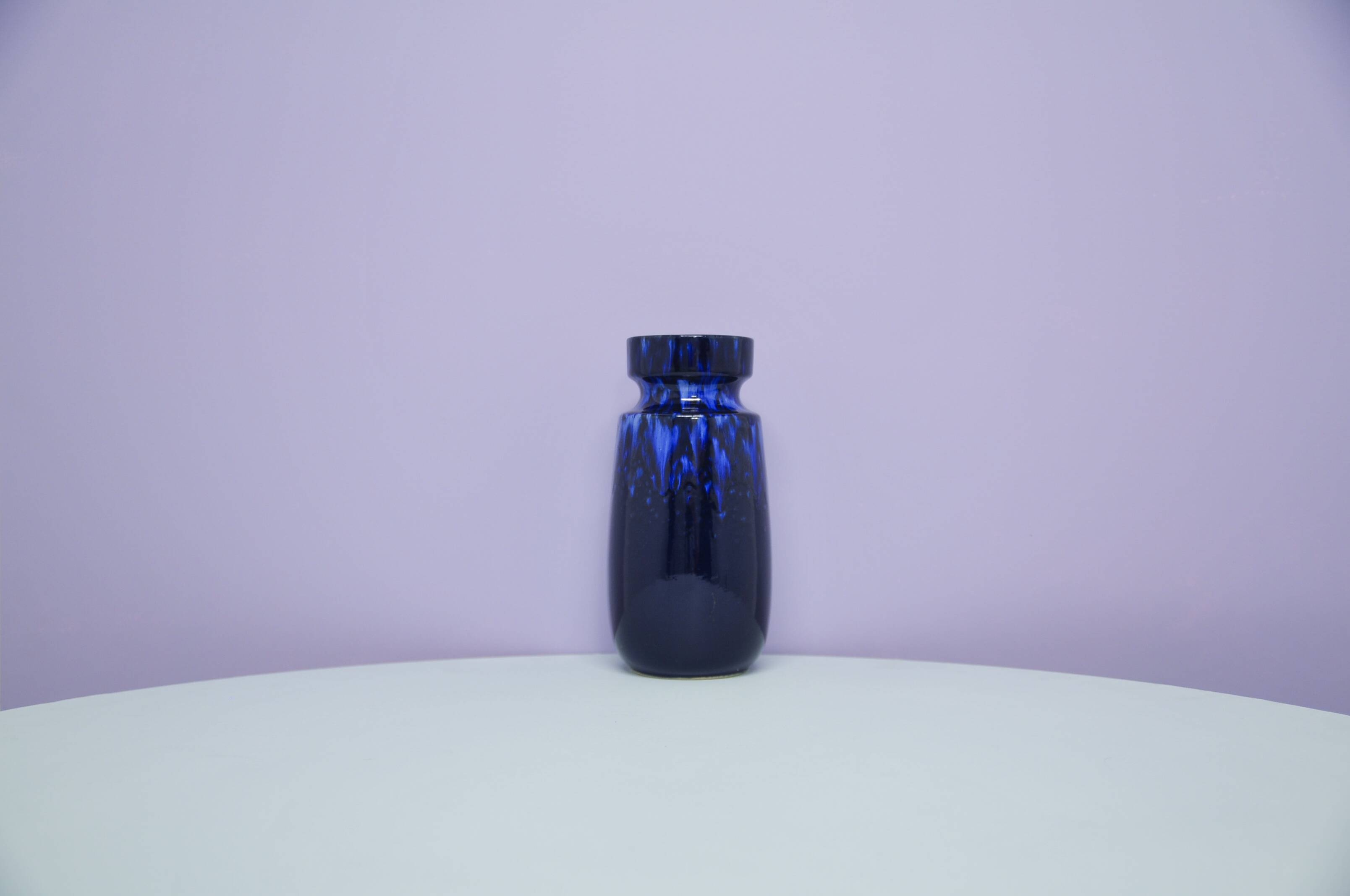 vintage blue shiny West Germany vase Scheurich