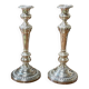 Pair of silver-plated metal candlesticks from the early 20th century