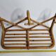 Vintage Rattan Wall Shelf with Hooks – 60s/70s