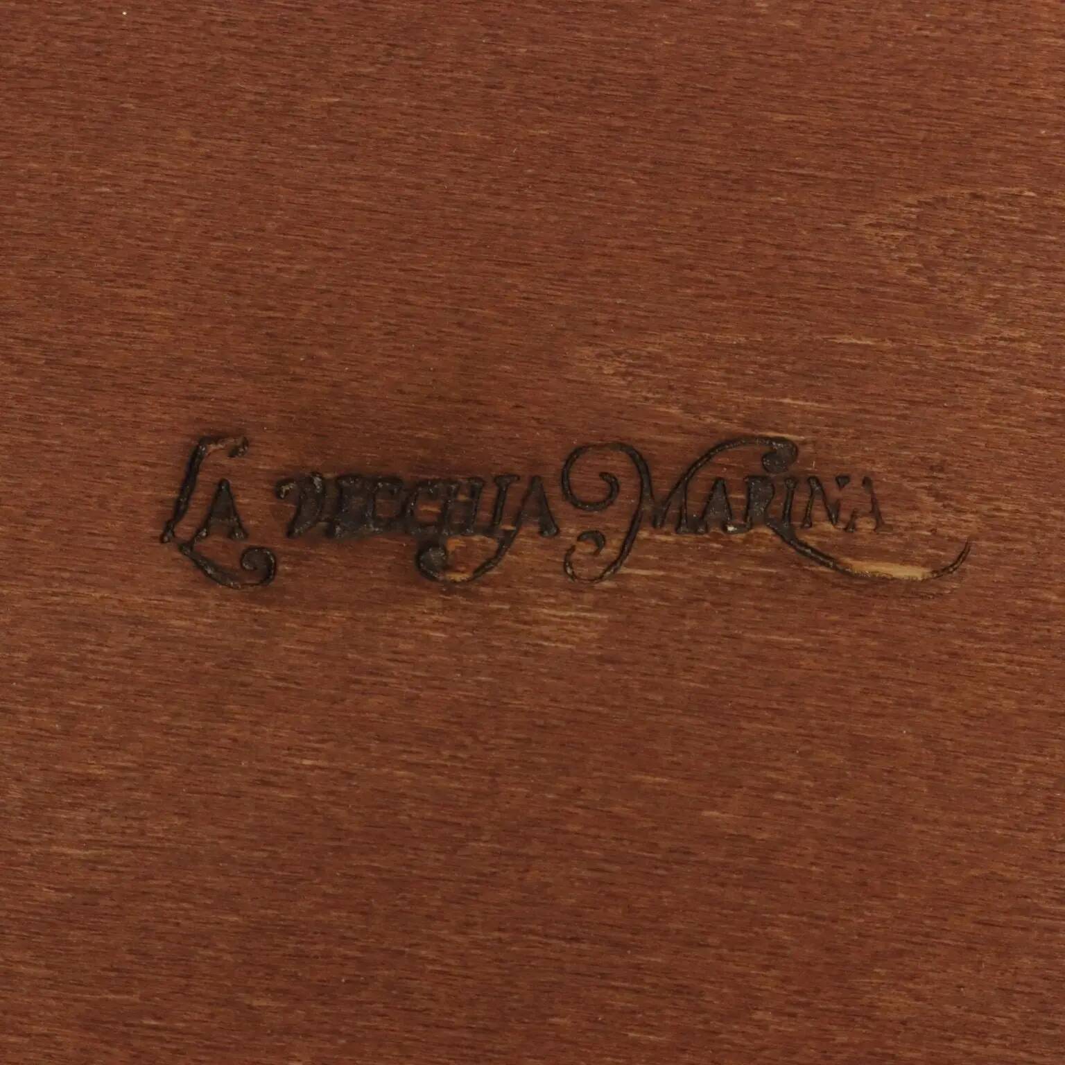 Light simple old marine style in mahogany veneer Italy 20th century