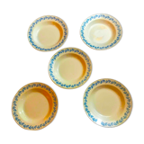 5 hollow plates Terre de Fer Sarreguemines early 20th century