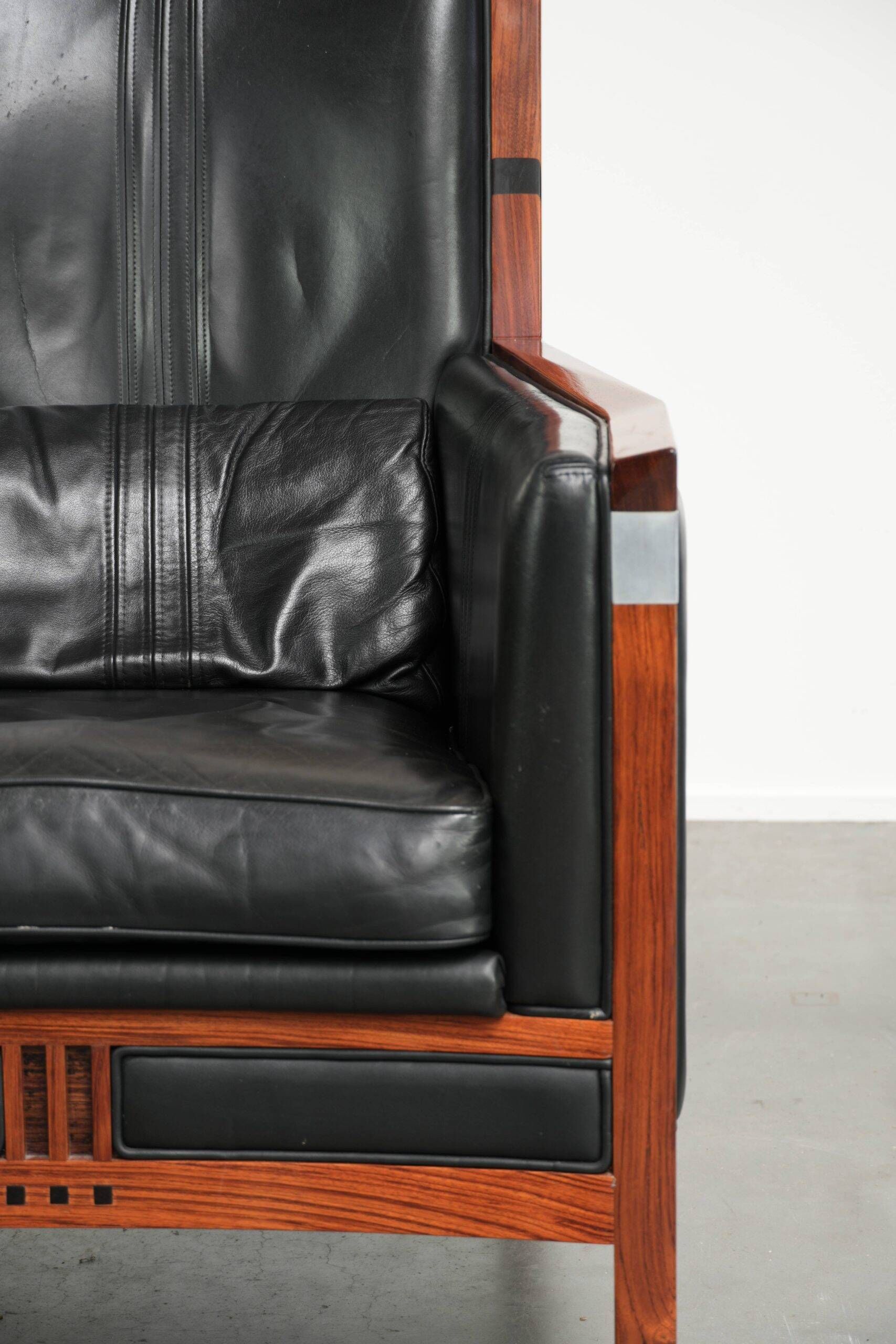 Stylish cowhide Art Deco design armchair