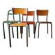 4 mismatched metal & wood chairs