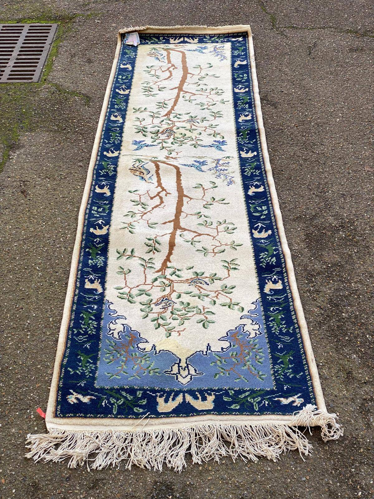Long Berber rug from Tunisia in wool 270x72cm