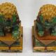 Pair of Chinese guardian lions foo dogs shishi imperial guardians ceramic