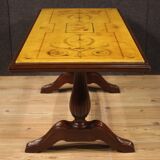 Italian coffee table in wood with marble top from the 60s