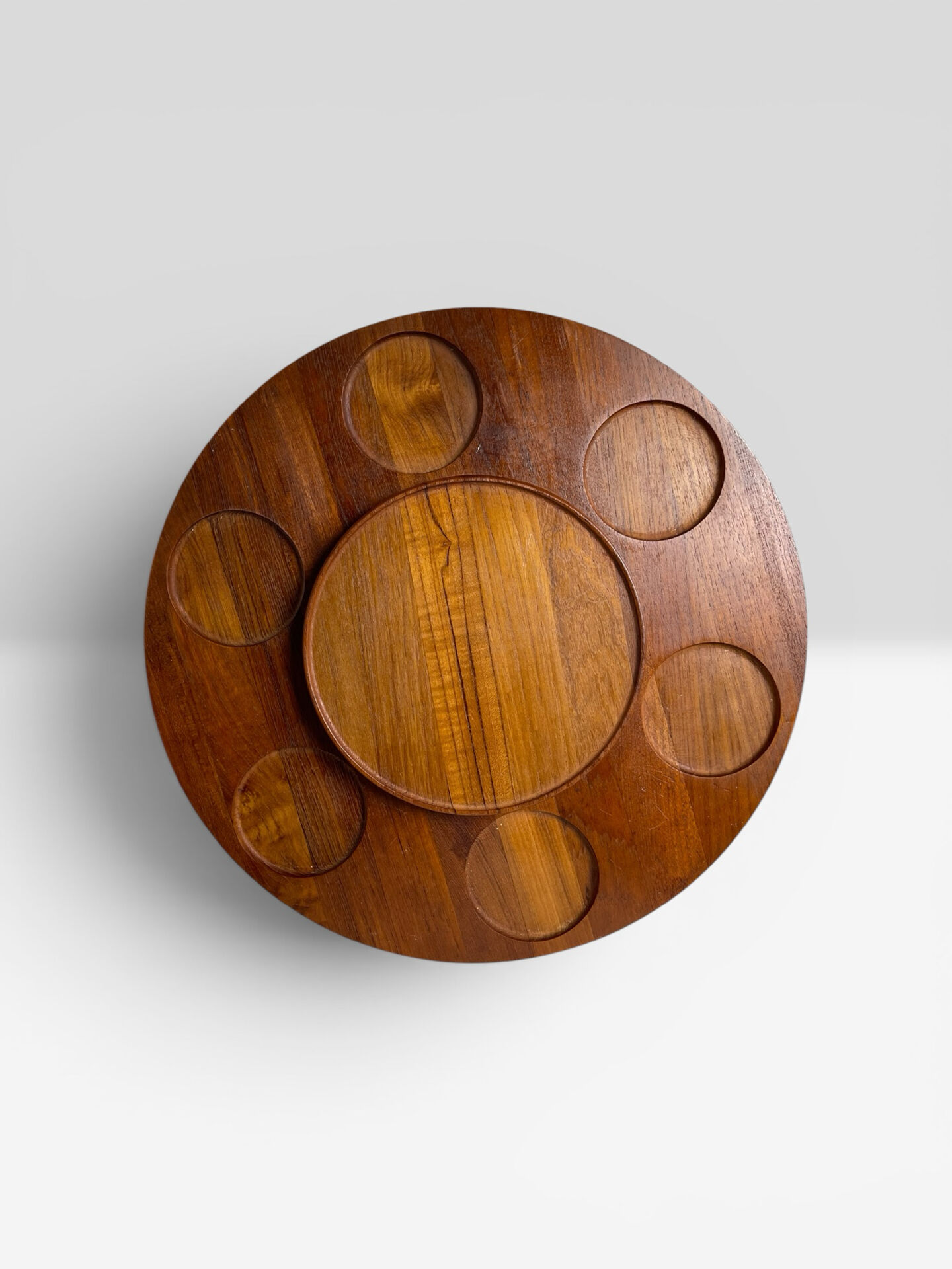 Teak rotating tray Denmark 1970