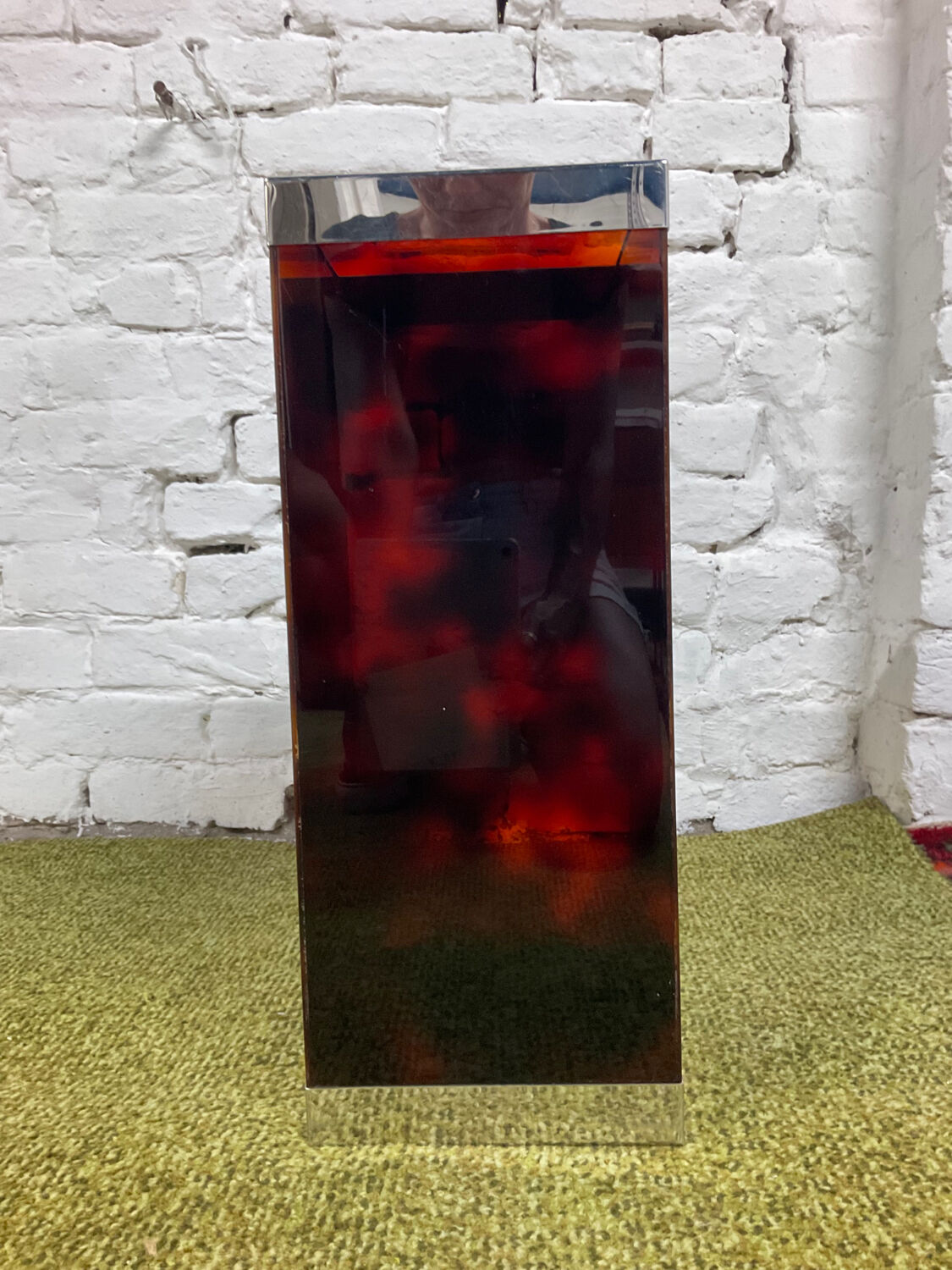 Vintage umbrella door in plexiglass and chrome