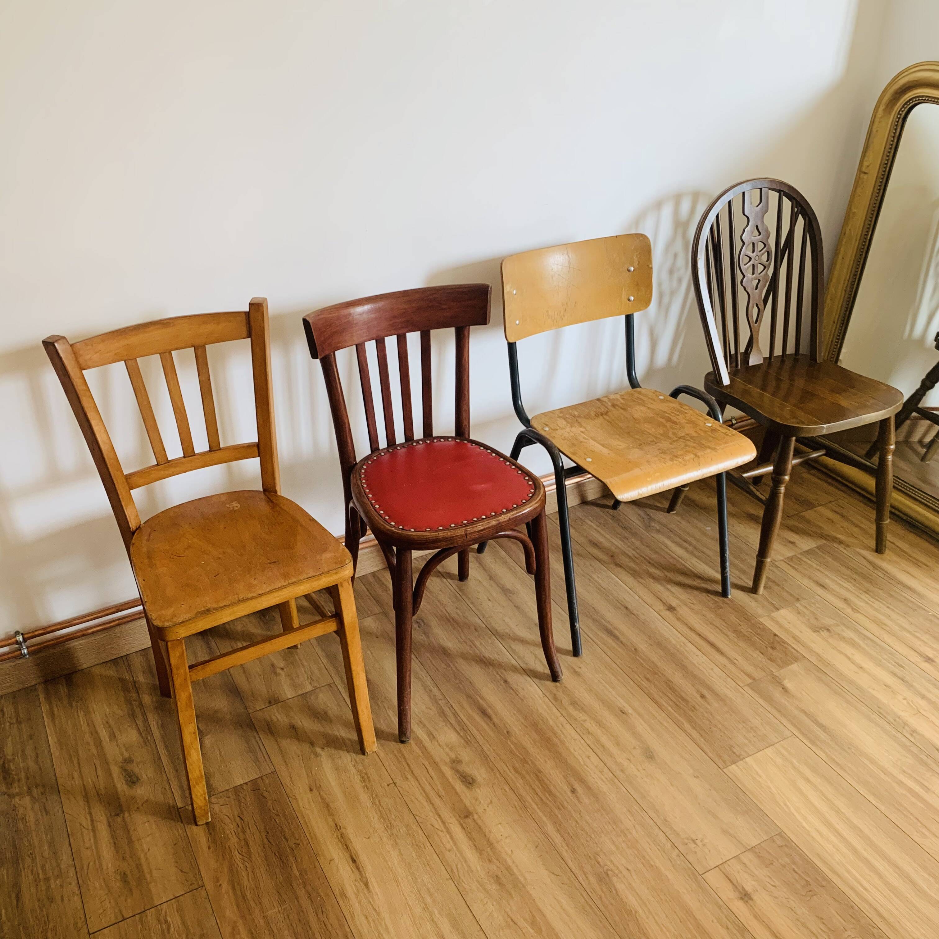 Set of 4 mismatched chairs