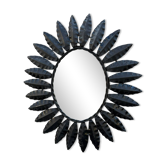 1960s wrought iron sun mirror from France