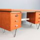 Cees Braakman Boomerang Desk with Triangle Legs for Pastoe, Dutch Design, 1950s