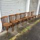 (Lot) 7 Vintage Wooden Bistro Chairs