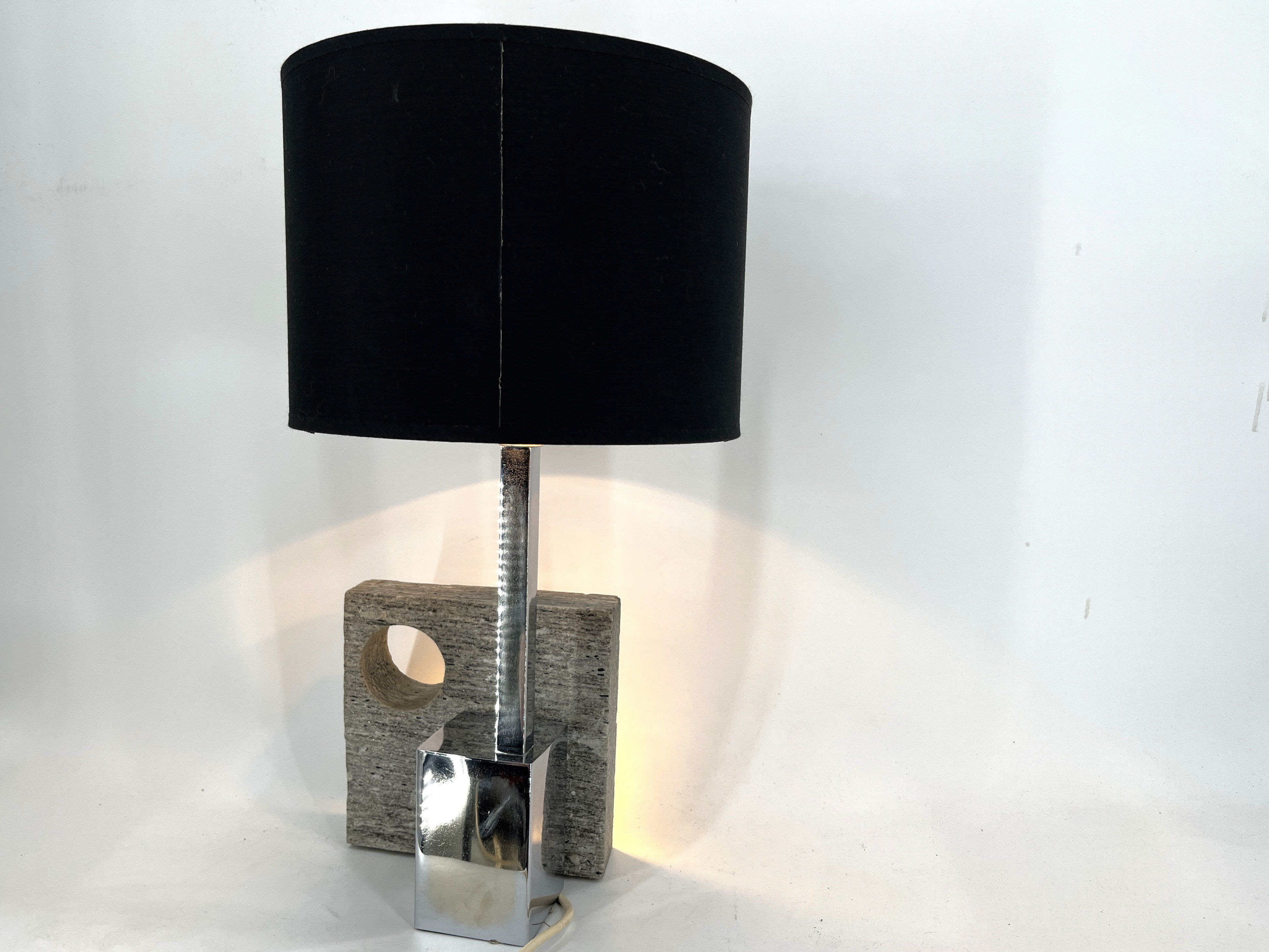 Post modern stone table lamp, 1970s