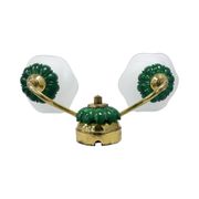 Preciosa double wall lamp | czechoslovakia 1980s | malachite glass | brass