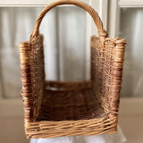 Rattan wicker log basket magazine holder