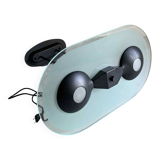 Plafonnier postmoderne en métal noir et verre | Années 1990