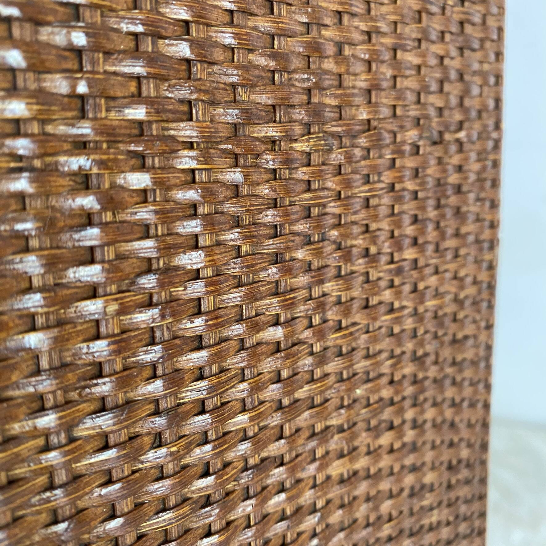 Vintage low rattan stool