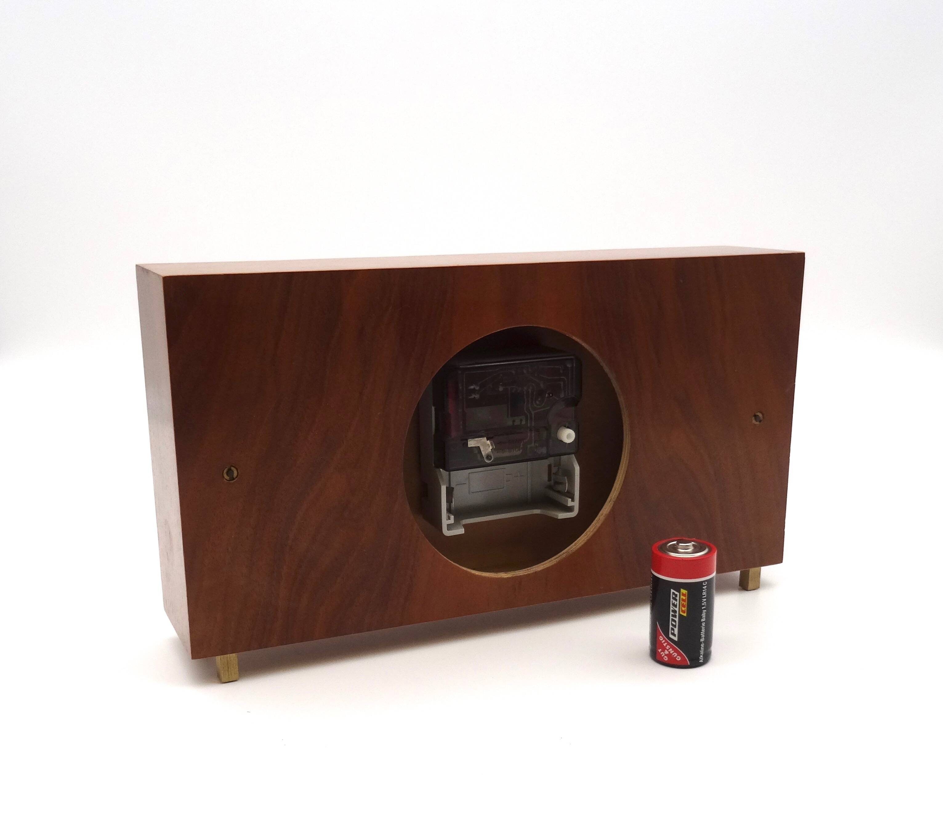 Mid Century Teak Desk Clock by Kienzle International