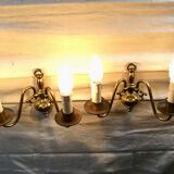 Pair of appliques 2 bronze lights in Dutch style
