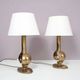 1970s pair of brass table lamps from France