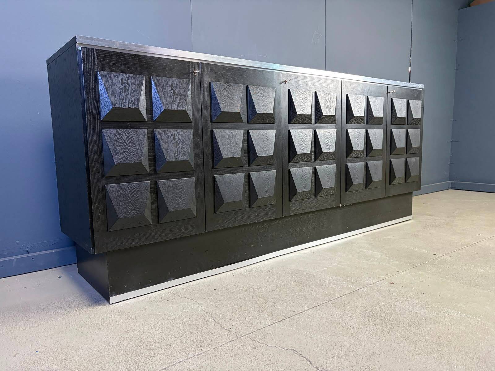 Vintage brutalist credenza, 1970s