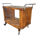 Art Deco walnut serving trolley with chrome, 1930s