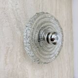 Applique murale en verre glacé épais et structuré, montage encastré, par Peill & Putzler, 1970