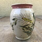 Vase grès Alsace Graessel beige décor ciselé made in France vintage