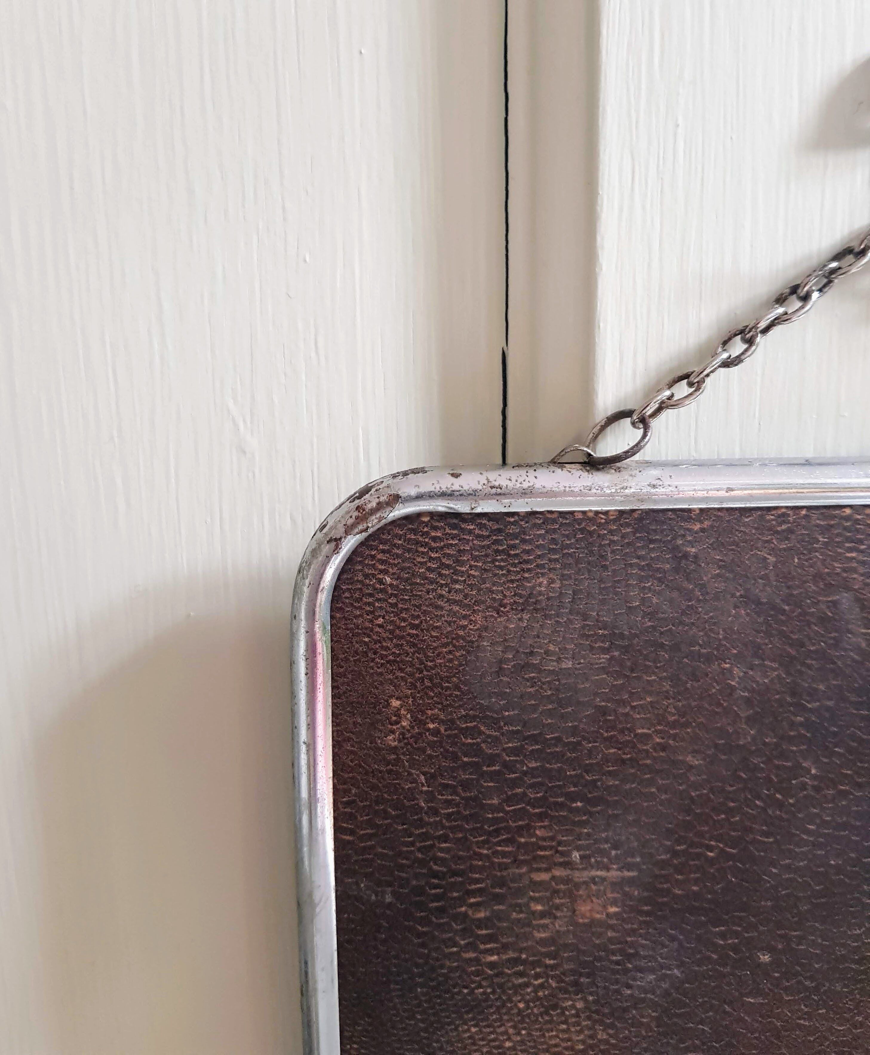 Vintage french barbershop mirror 19x24cm