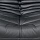 Ensemble de salon Togo français en cuir noir par Michel Ducaroy pour Ligne Roset, ensemble de 3 pièces