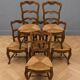 Suite de six chaises provençales en noyer, datant du début du XXe siècle