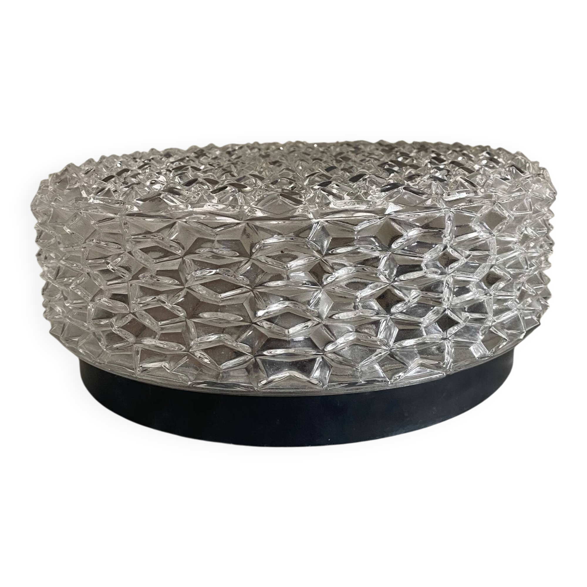 Plafonnier rond verre moulé 29 cm