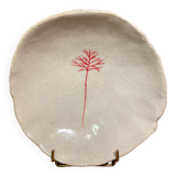 Coupe creuse, plat creux signé en céramique Raku Japon