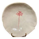 Coupe creuse, plat creux signé en céramique Raku Japon