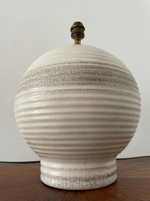 Art deco cracked ceramic lamp
