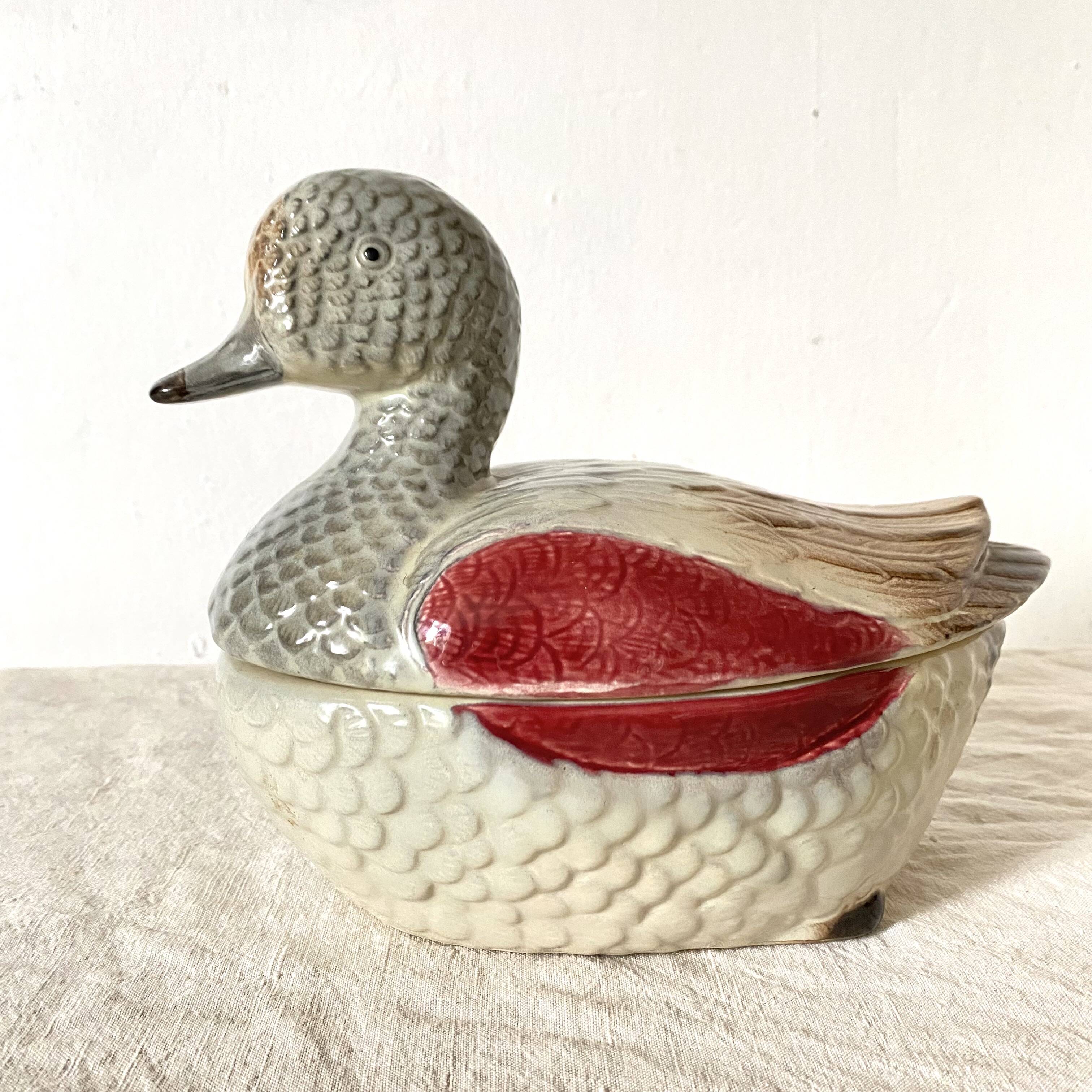 Canard en céramique barbotine