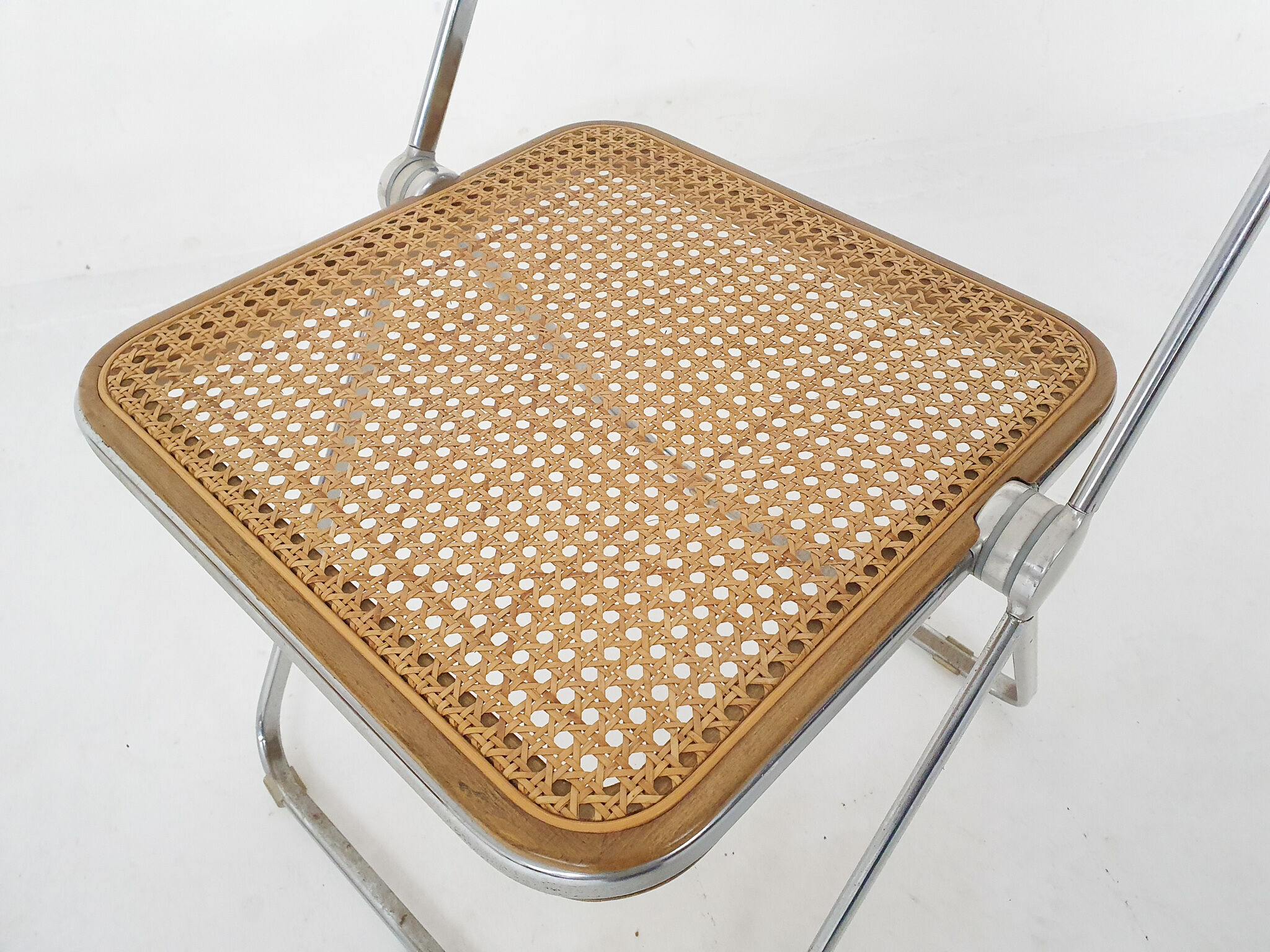 Webbing folding chair by Giancarlo Piretti for Castelli, model Plia, Italy 1967