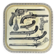 Vintage Fornasetti plateau with antique pistols décor – Italian design from the 1960s.