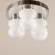 Italian chrome and Murano glass Mazzega flush mount ceiling light.
