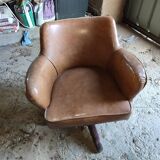 Fauteuil anglais skai marron