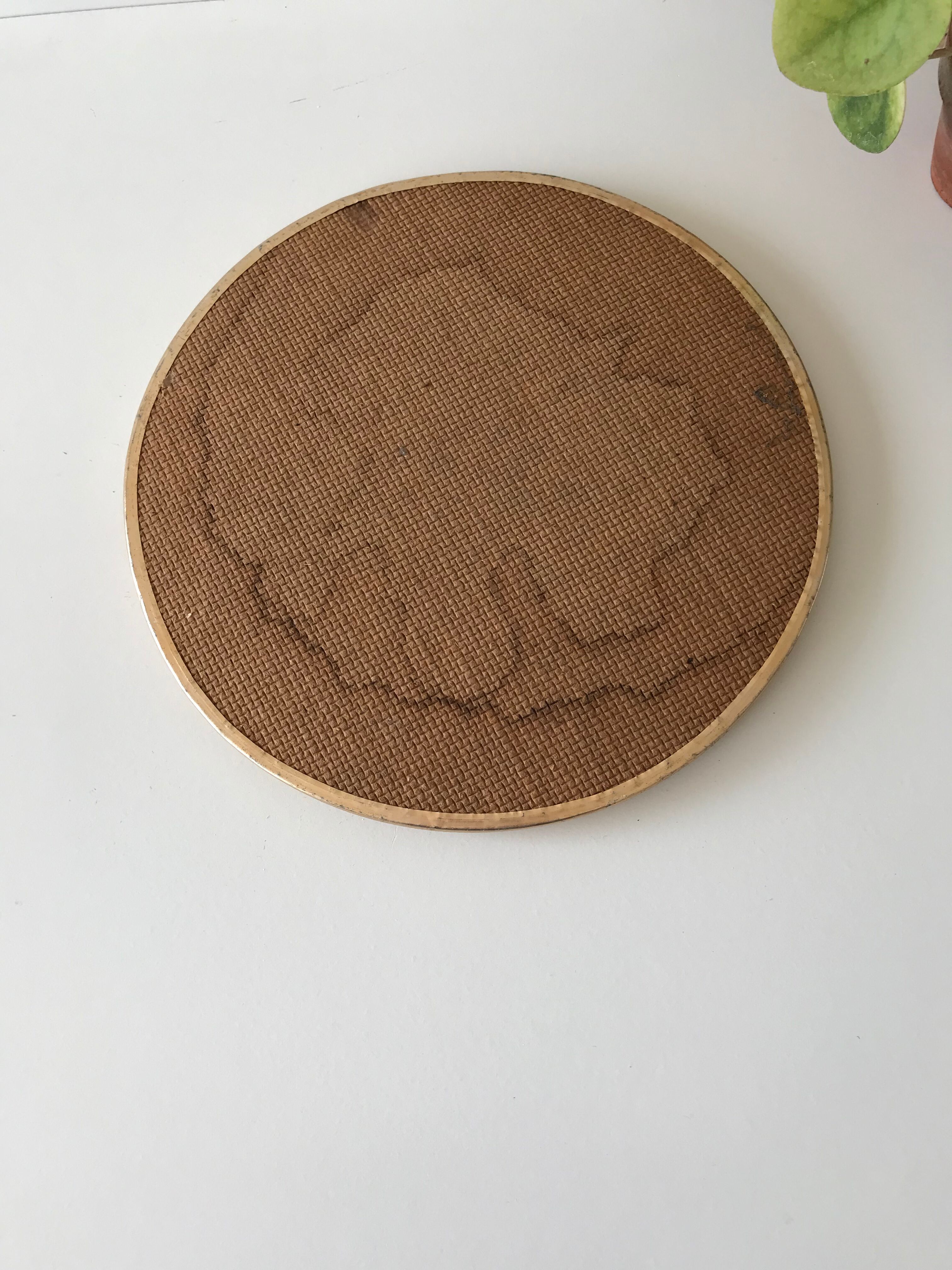 Miroir rond doré 24cm