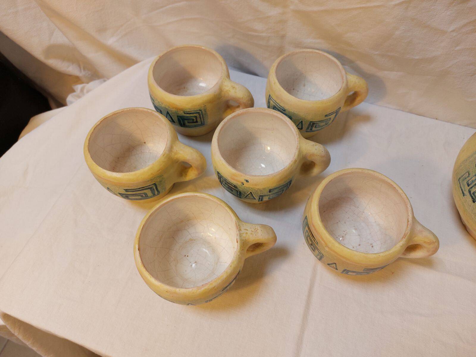 Vintage sangria service in handmade ceramic – 1970s – signed