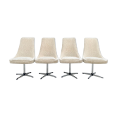 Ensemble de 4 chaises pivotantes années 70