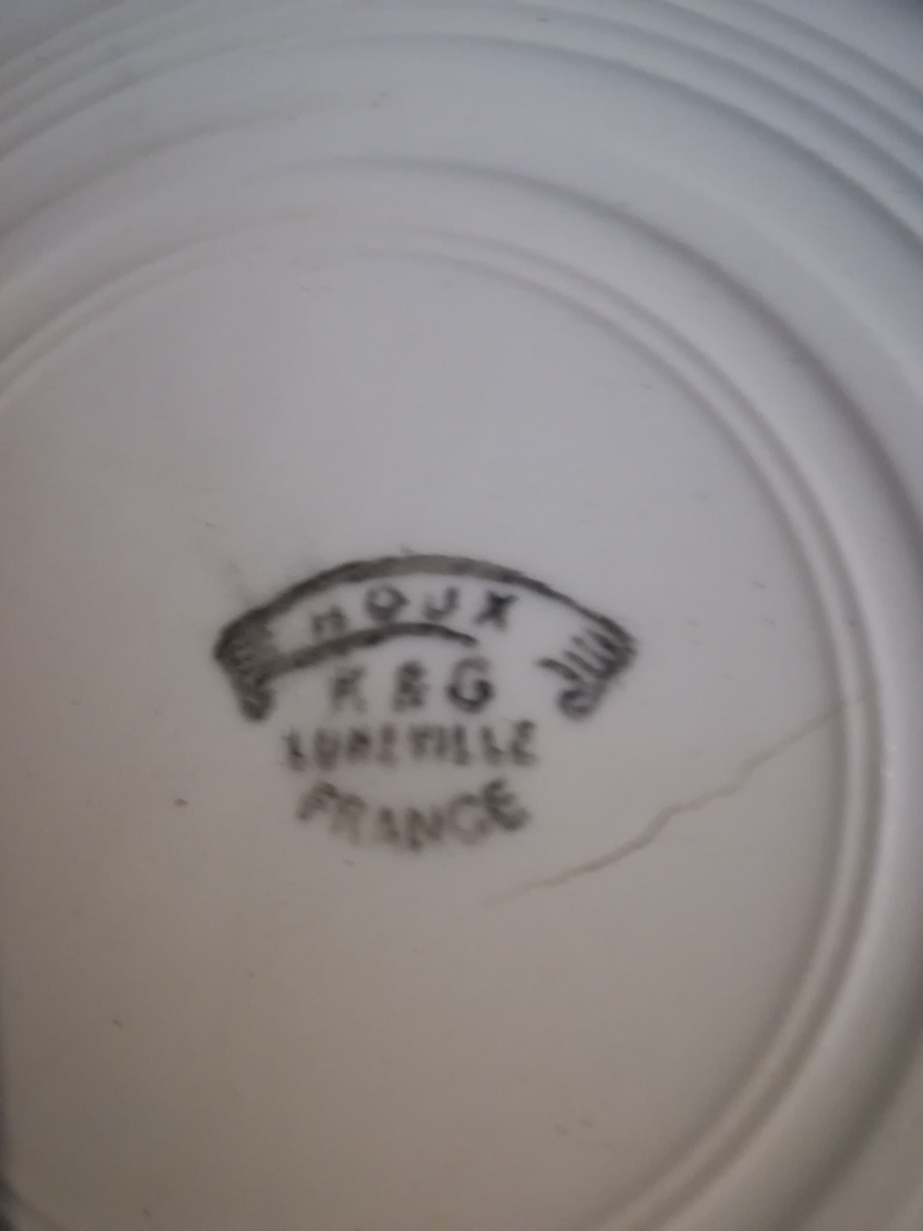 Six flat earthenware plates decorated with holly