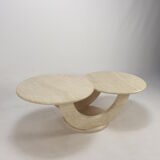 Mid-Century Italian Travertine Coffee Table, 1980s