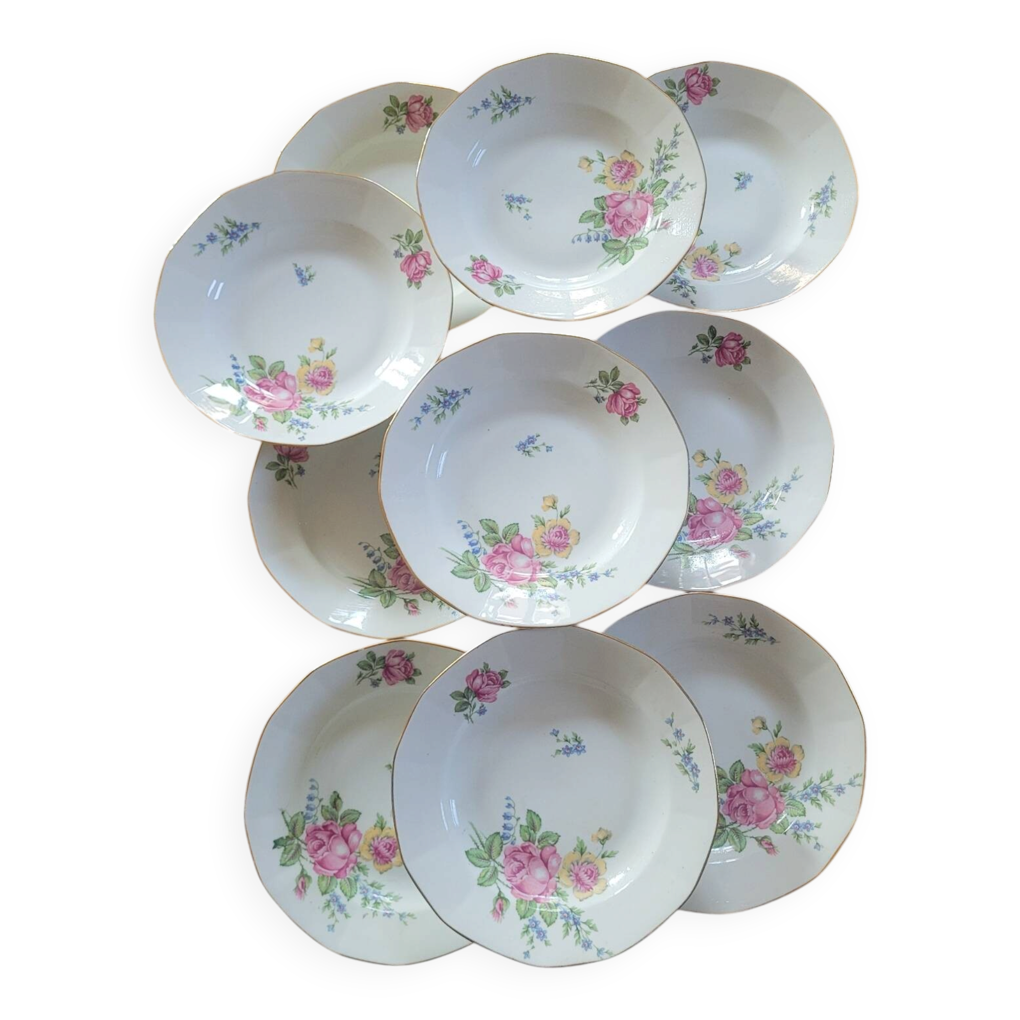 10 Limoges Porcelain Pans Plates – Circa 1915