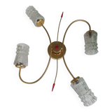 Large vintage gold four-light wall sconce