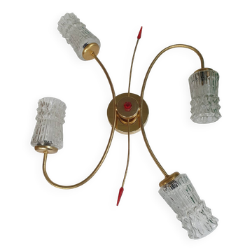 Large vintage gold four-light wall sconce