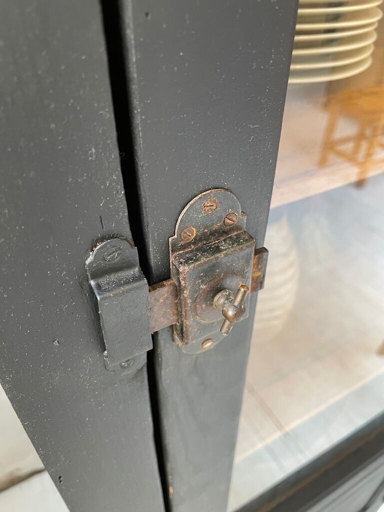 Old black storage window