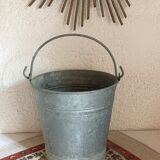 Old bucket in vintage zinc pot cache
